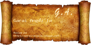 Garai Angéla névjegykártya